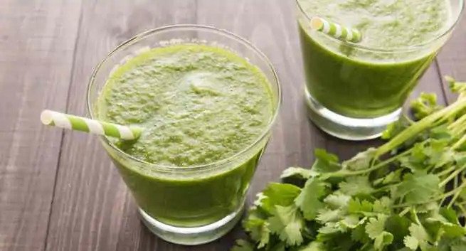 cilantro detox juice- mint and cilantro juice